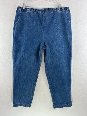 CROFT & BARROW WOMEN'S JEANS PLUS SIZE 2X SHORT PULL ON ELASTIC WAIST STRAIGHT